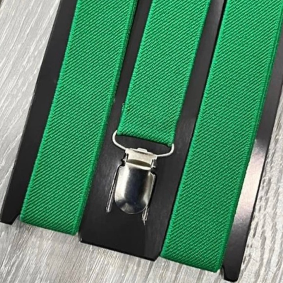 Green Elastic Suspenders - Picture 2 of 2
